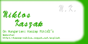 miklos kaszap business card